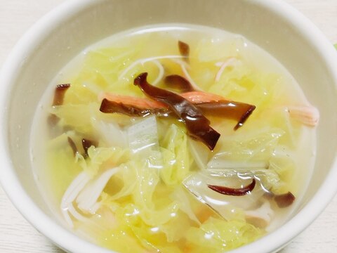 白菜とカニかまの中華スープ
